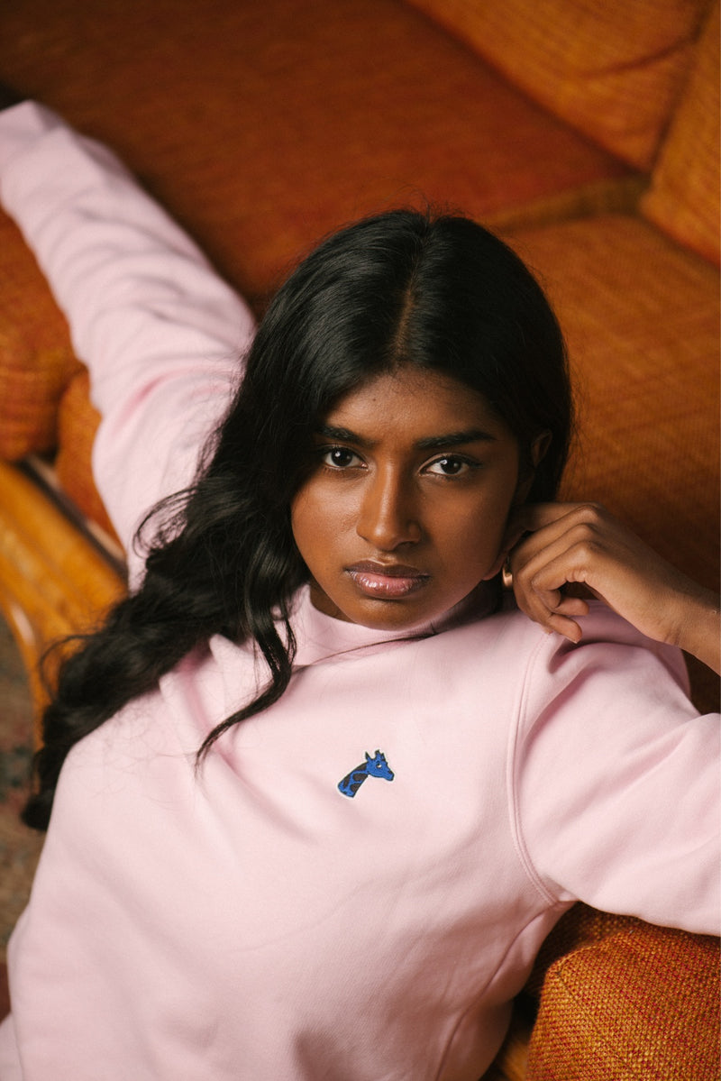 Unisex Pink Embroidered Sweatshirt