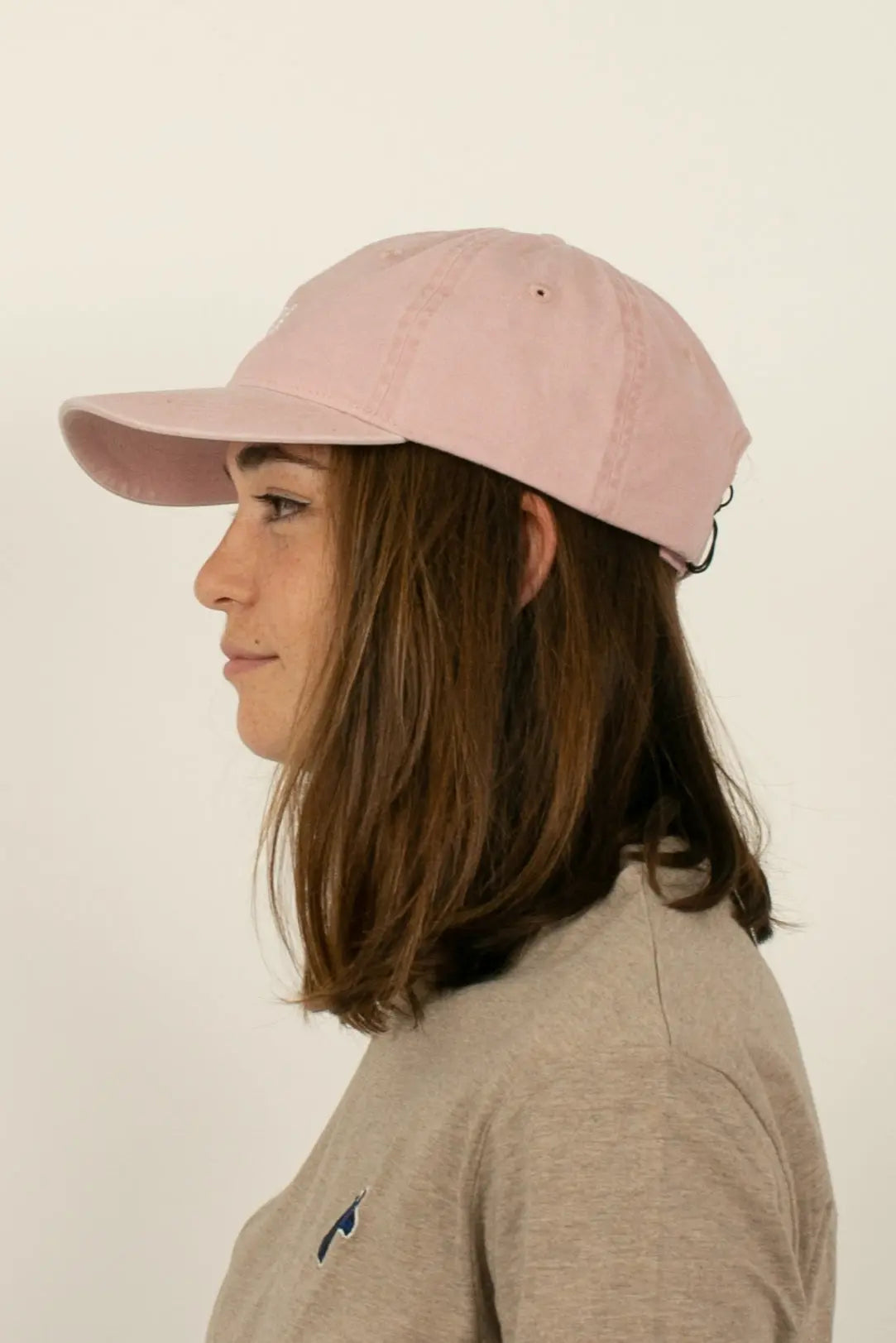 Casquette rose délavée "Save the giraffes" girafon bleu