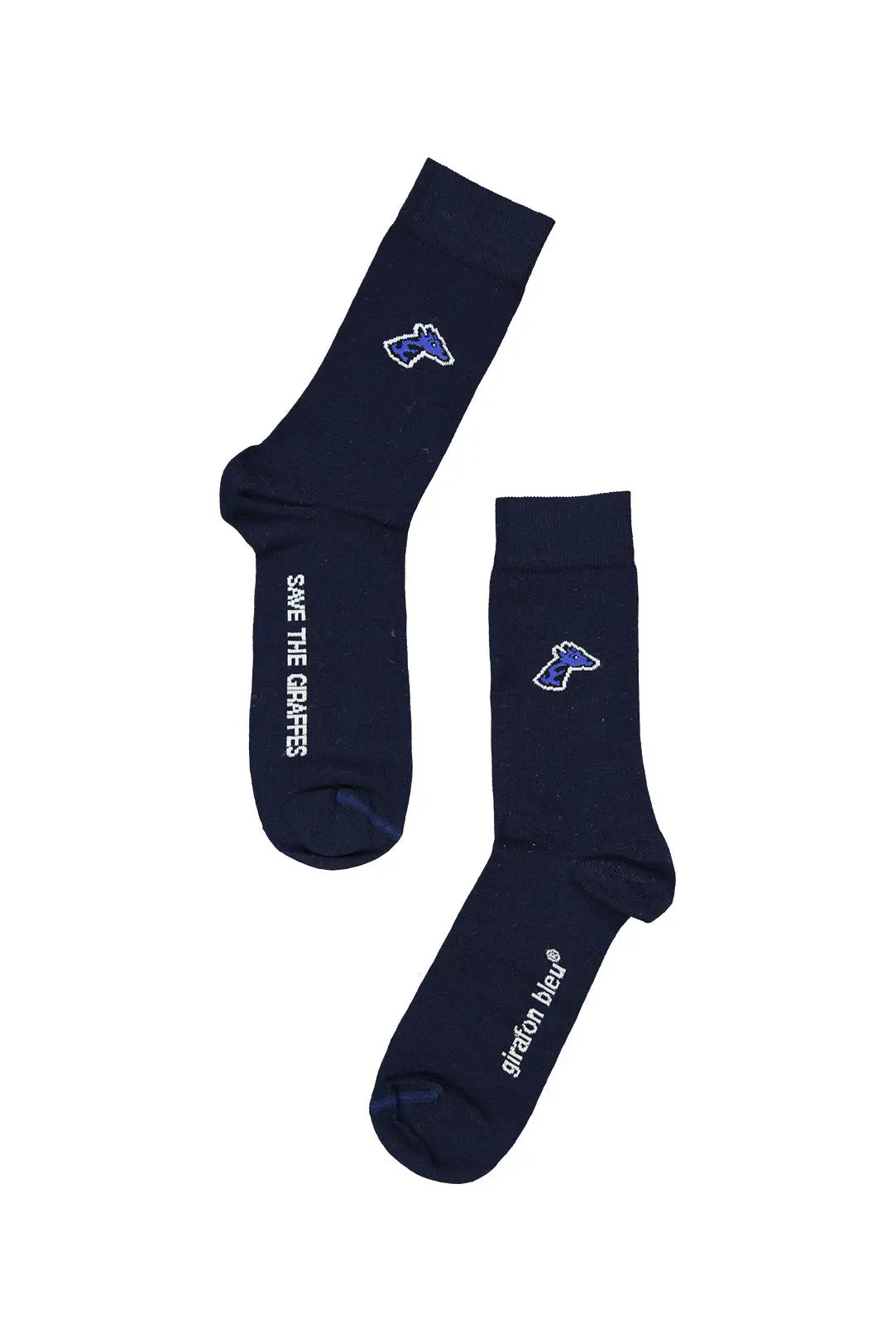 Chaussettes - Bleu marine girafon bleu