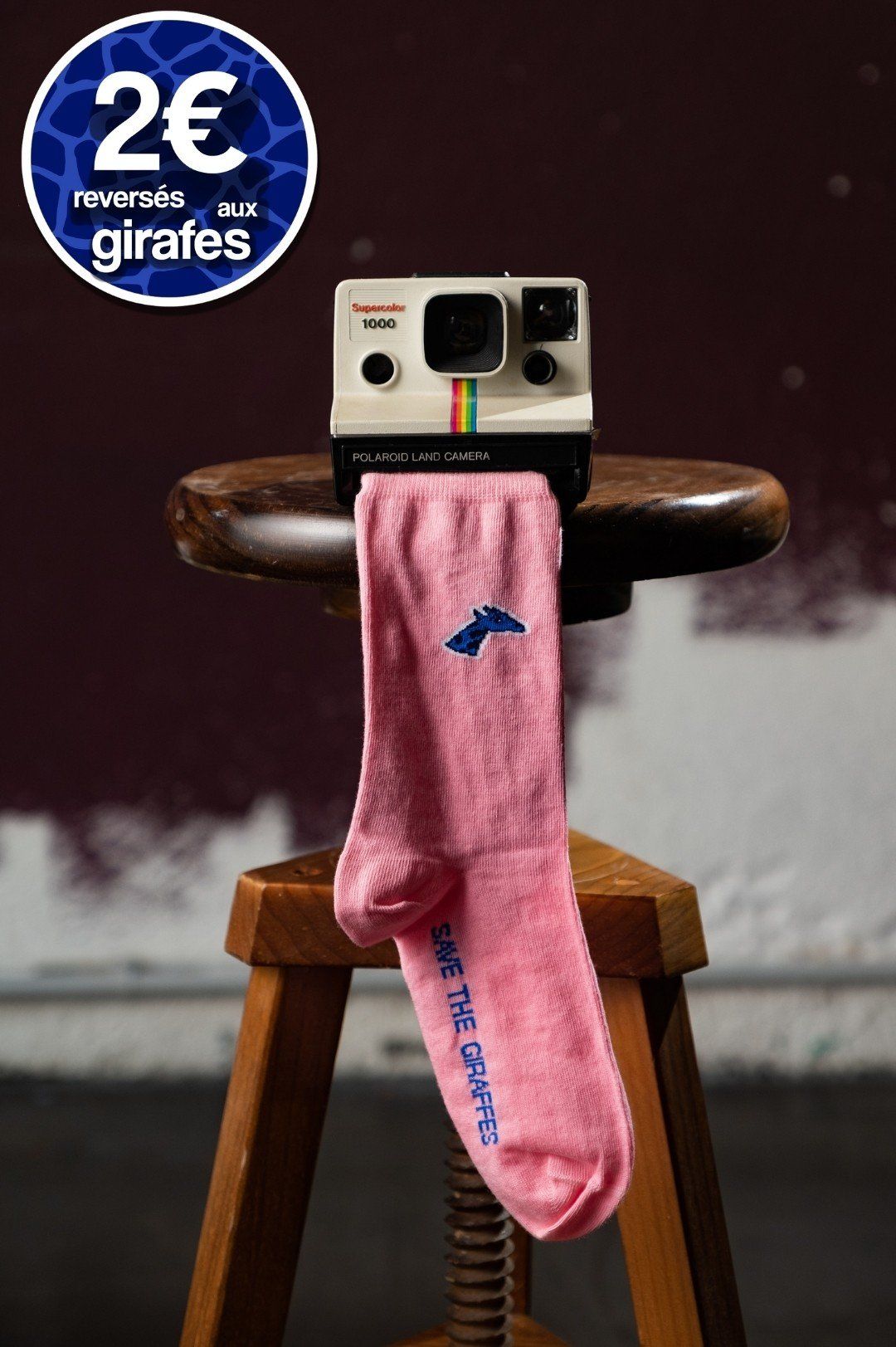 Chaussettes - Rose girafon bleu