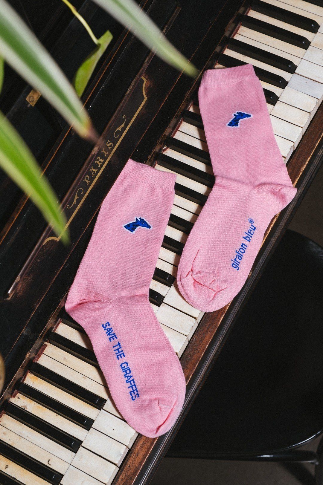 Chaussettes - Rose girafon bleu