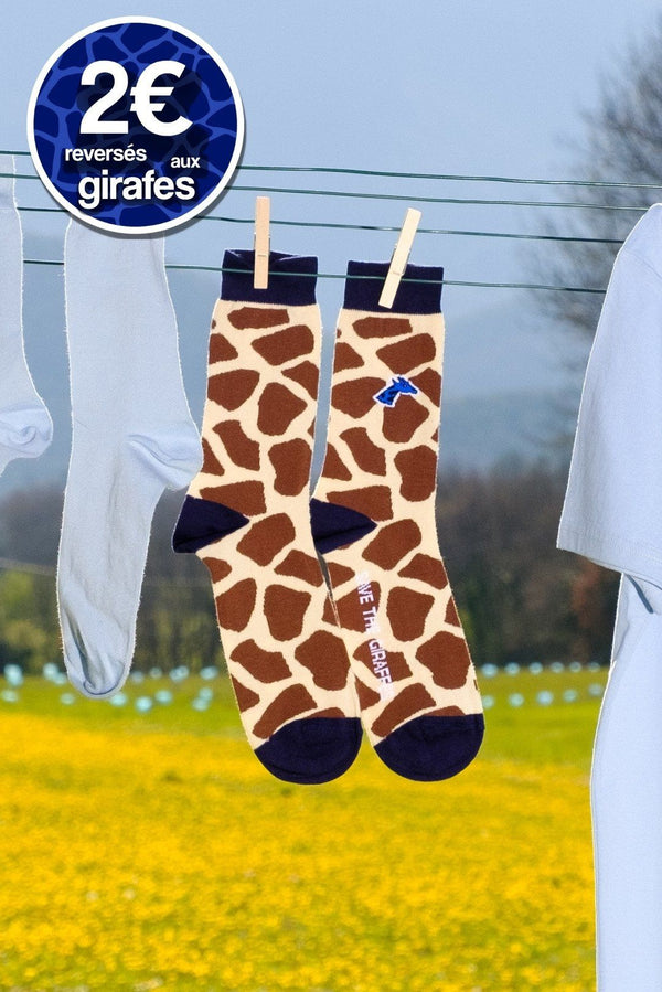 Chaussettes girafe girafon bleu