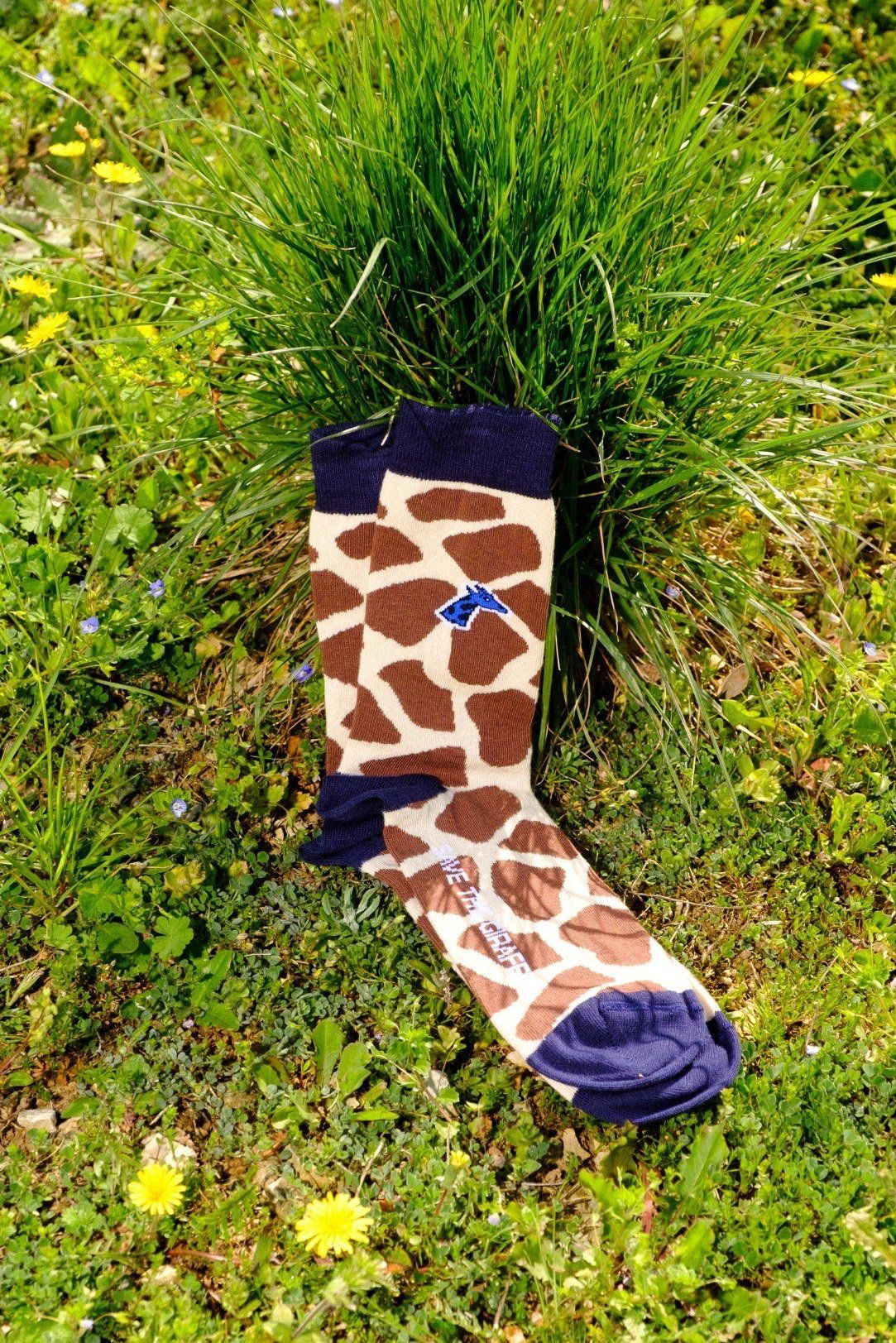 Chaussettes girafe girafon bleu