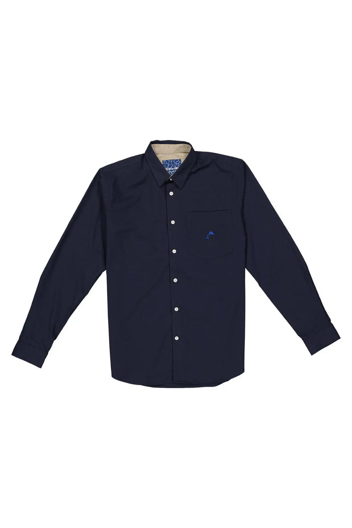 Chemise unisexe upcyclée - Bleu marine