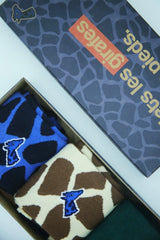 Coffret de 3 paires de chaussettes Savane girafon bleu