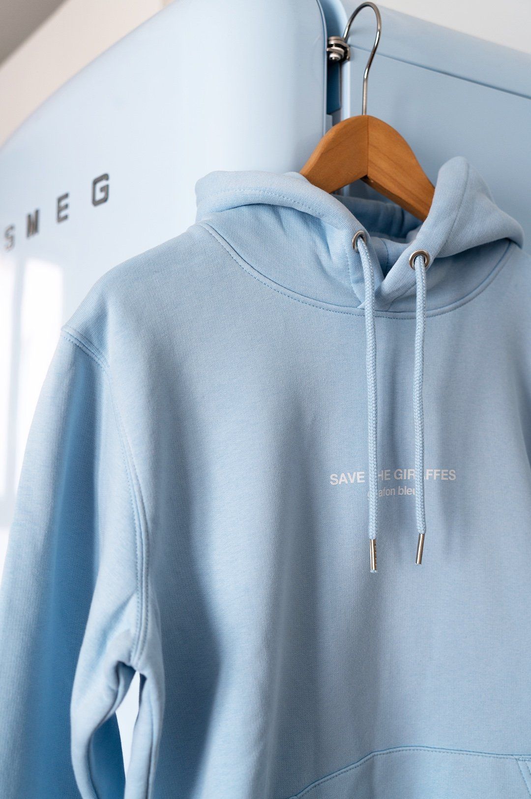 Hoodie bleu ciel unisexe girafonbleu