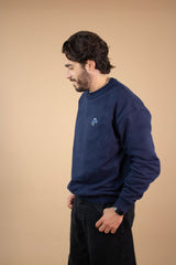 Oversized navy blue embroidered sweatshirt - unisex