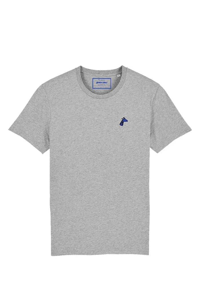 Tee-shirt Brodé Gris Unisexe - Coton Bio